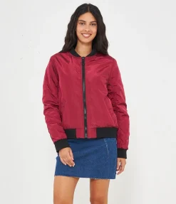 Bomber con bordi a costine