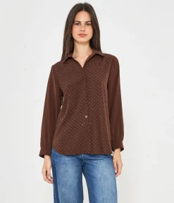Camicia con strass frontali