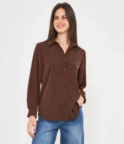 Camicia con strass frontali