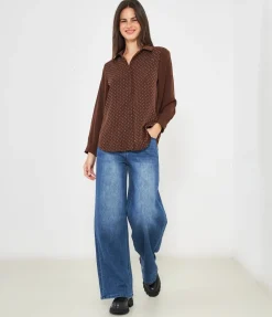 Camicia con strass frontali