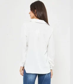 Camicia con strass frontali