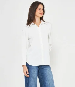 Camicia con strass frontali