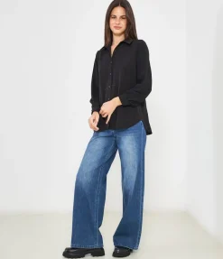Camicia con strass frontali