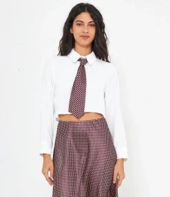 Camicia crop con cravatta