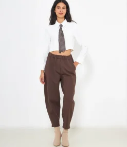 Camicia crop con cravatta
