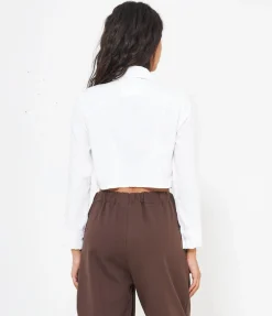 Camicia crop con cravatta