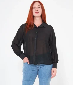 Camicia semitrasparente