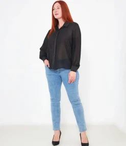 Camicia semitrasparente