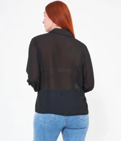 Camicia semitrasparente