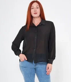 Camicia semitrasparente