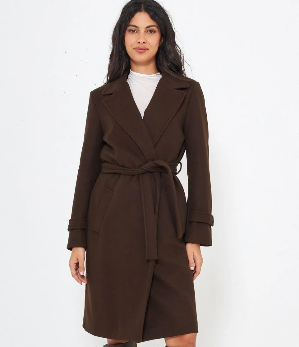 Cappotto midi con cintura