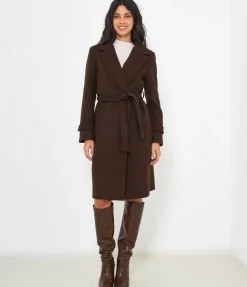 Cappotto midi con cintura