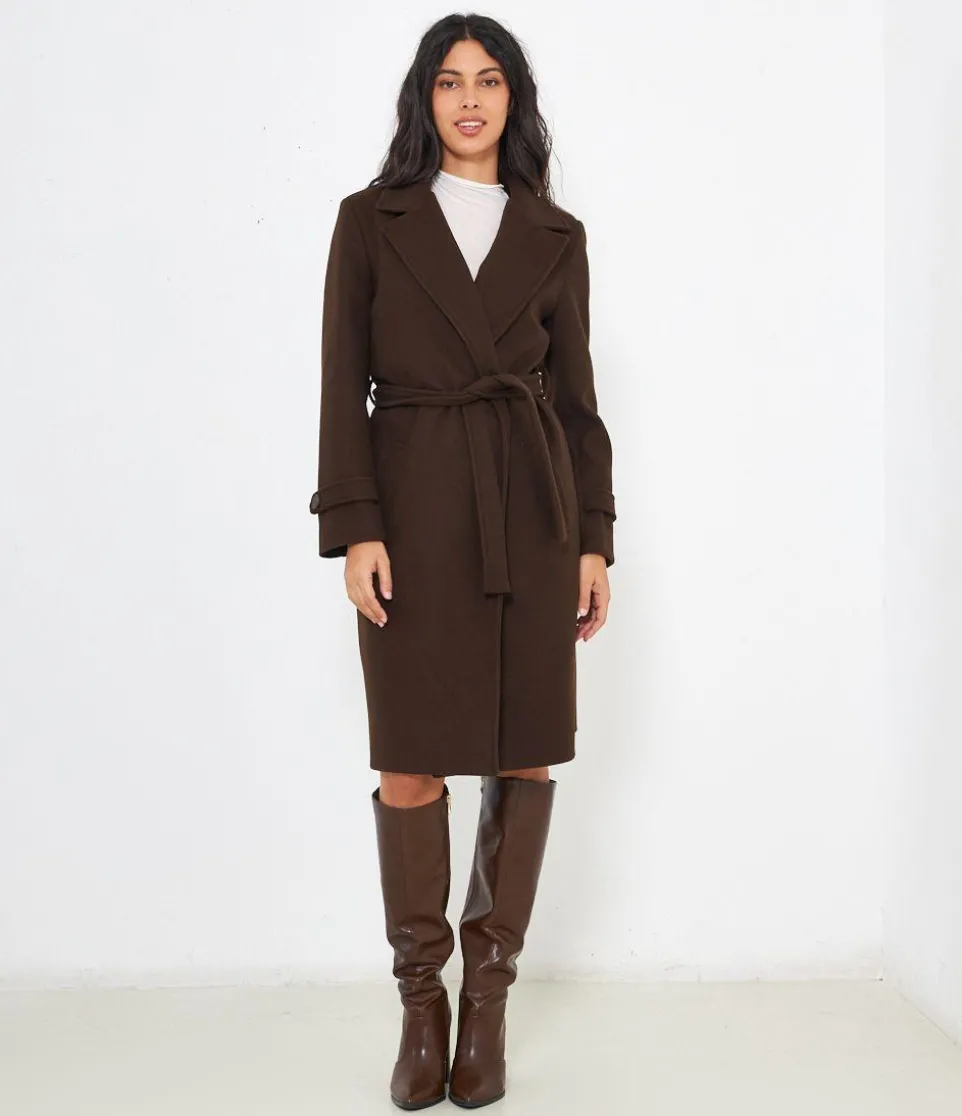Cappotto midi con cintura