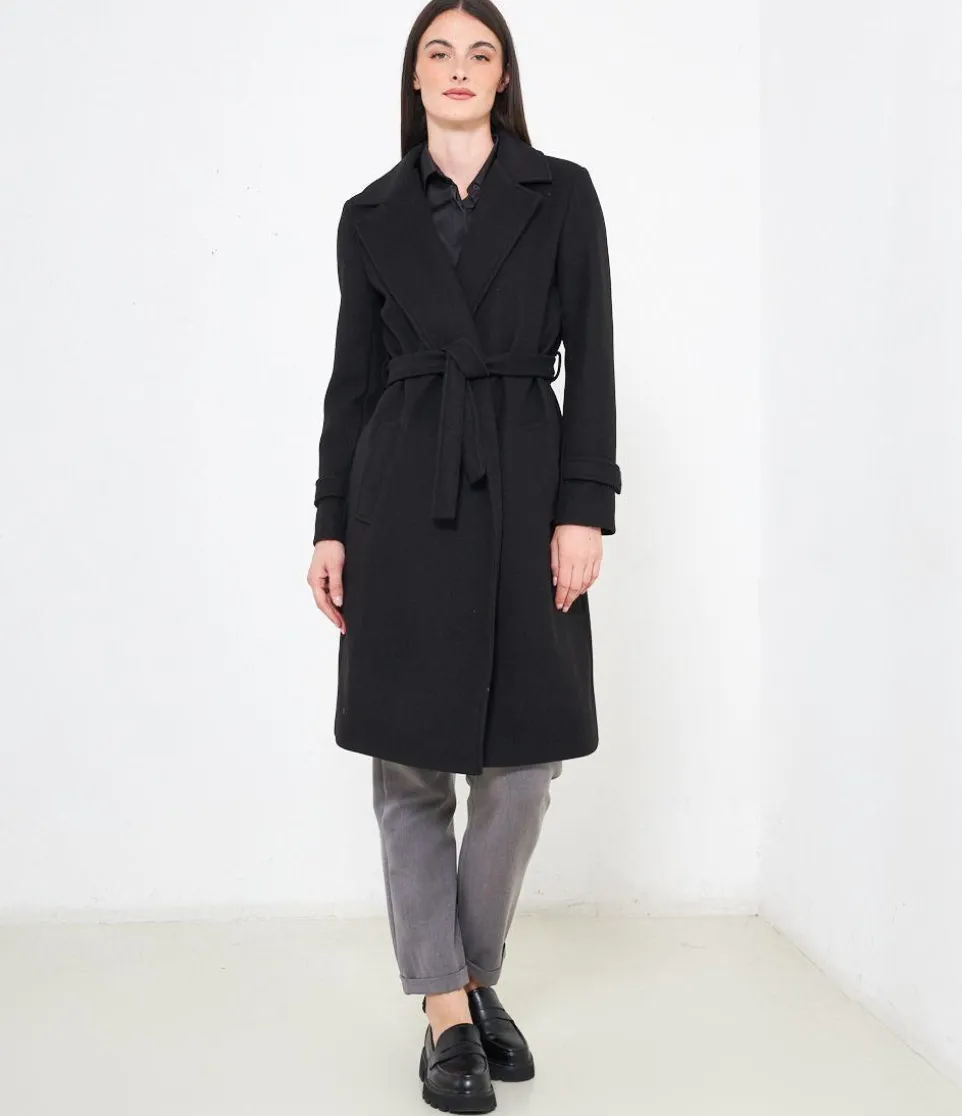 Cappotto midi con cintura