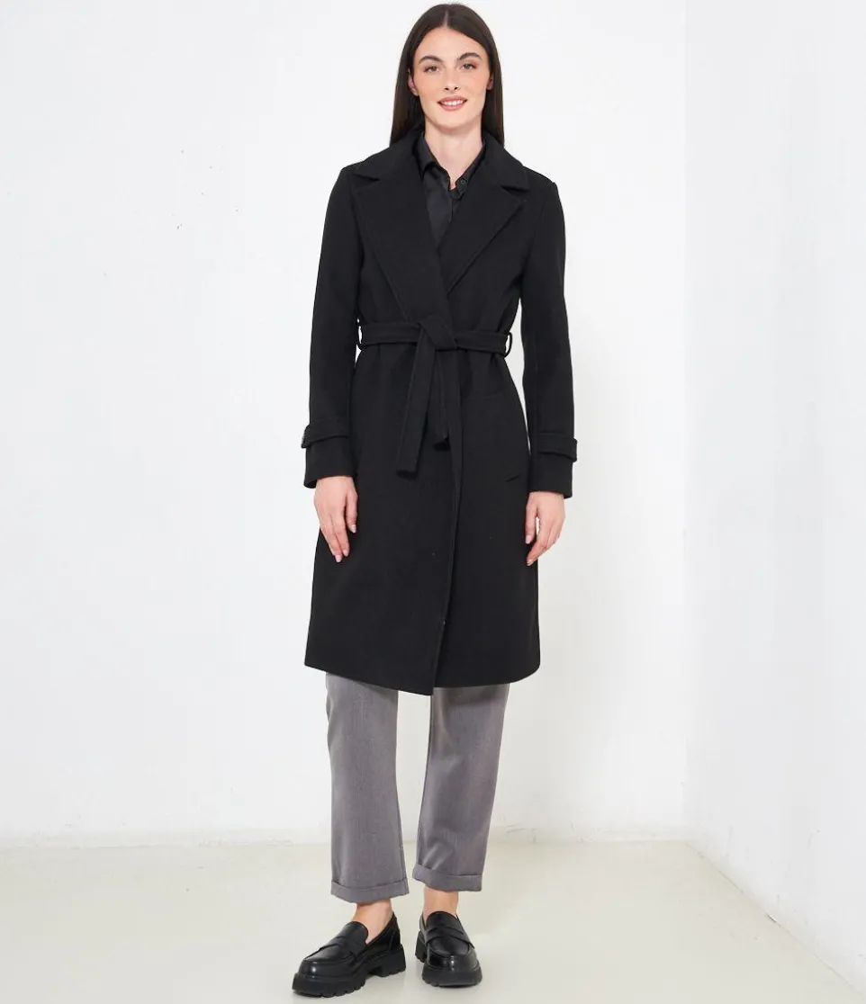 Cappotto midi con cintura