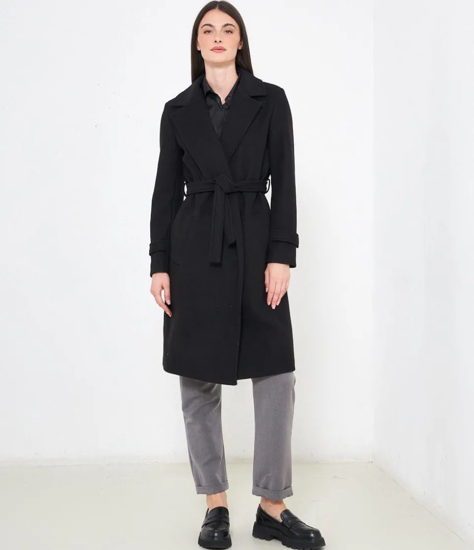 Cappotto midi con cintura