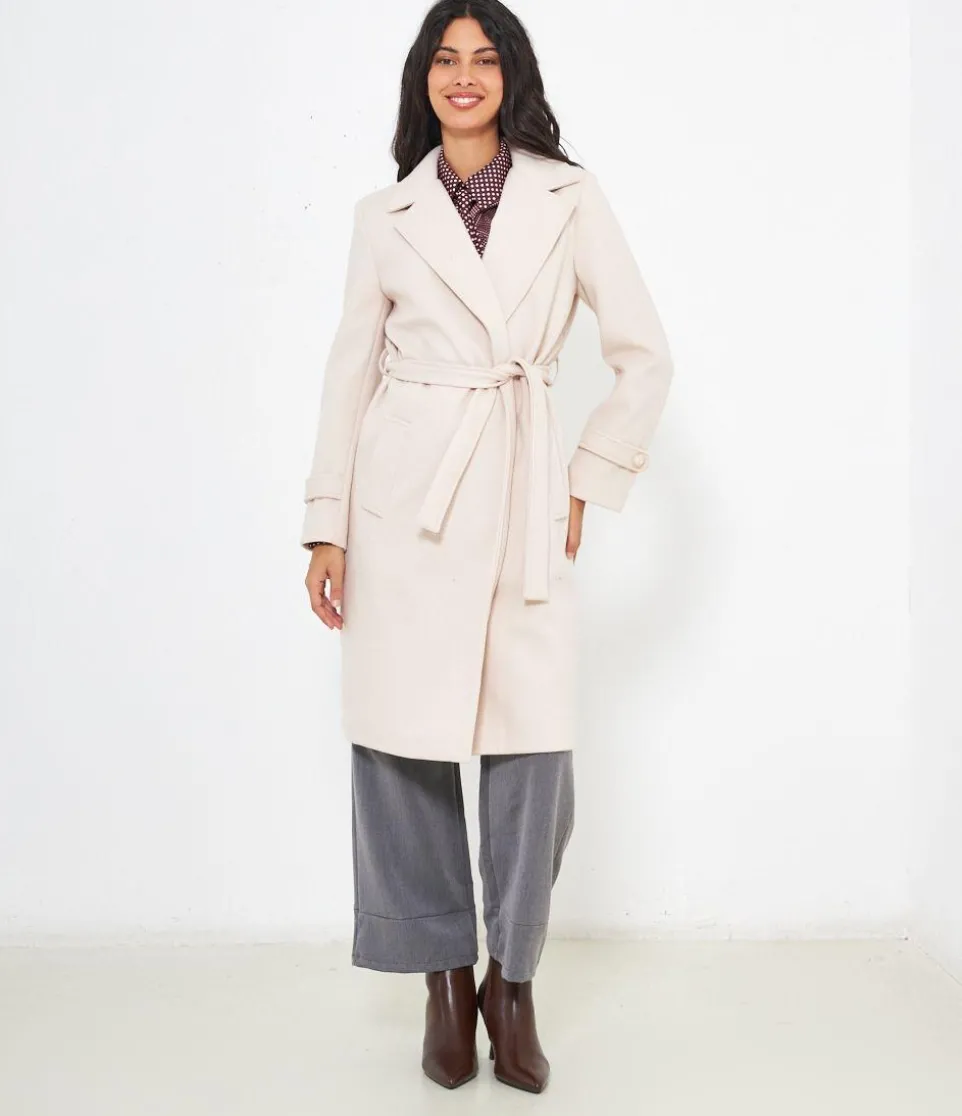 Cappotto midi con cintura