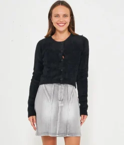 Cardigan effetto peluche