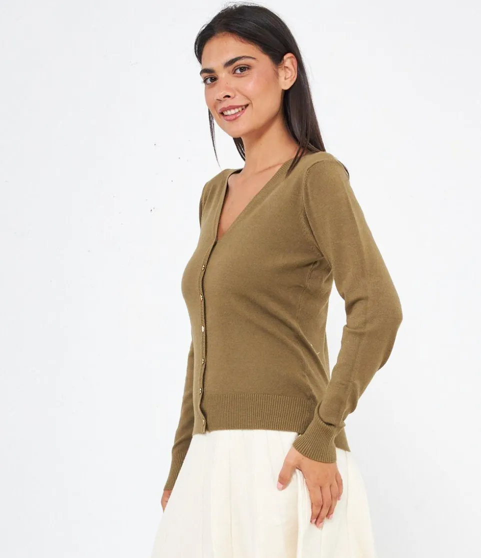 Cardigan scollo a v