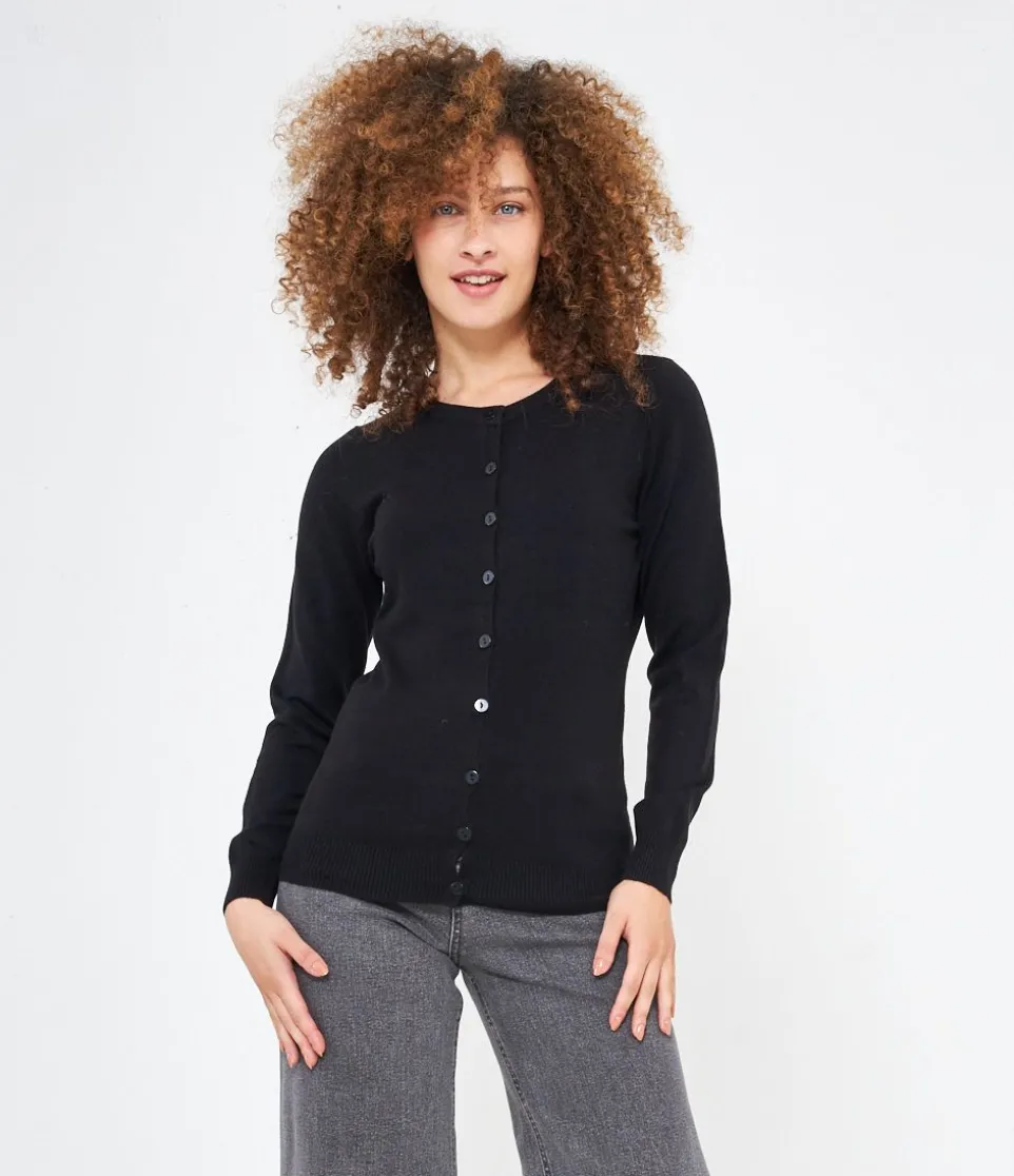 Cardigan scollo tondo