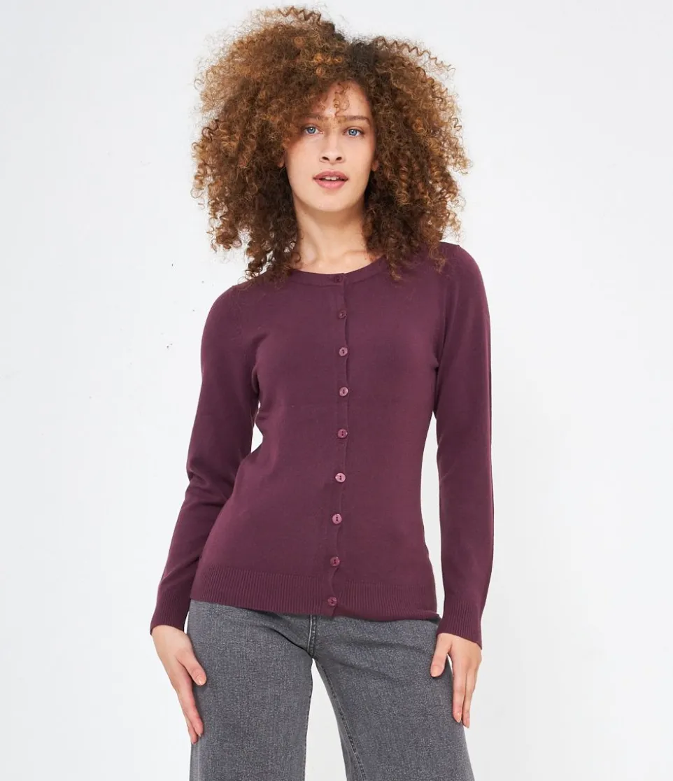 Cardigan scollo tondo