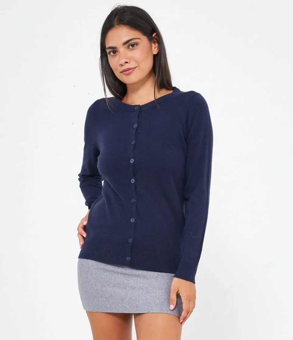 Cardigan scollo tondo