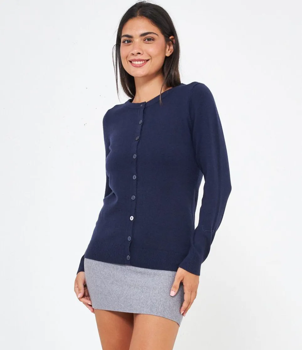 Cardigan scollo tondo