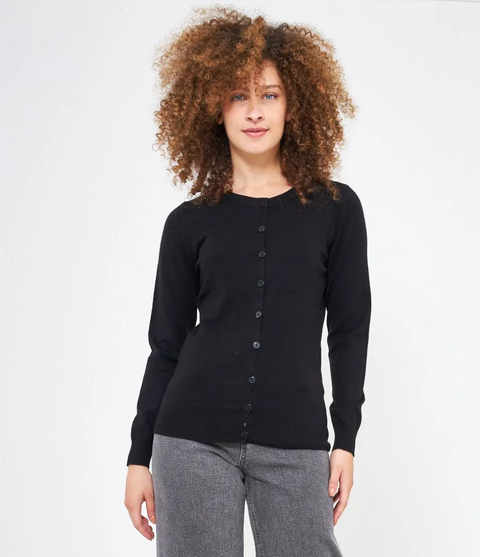 Cardigan scollo tondo