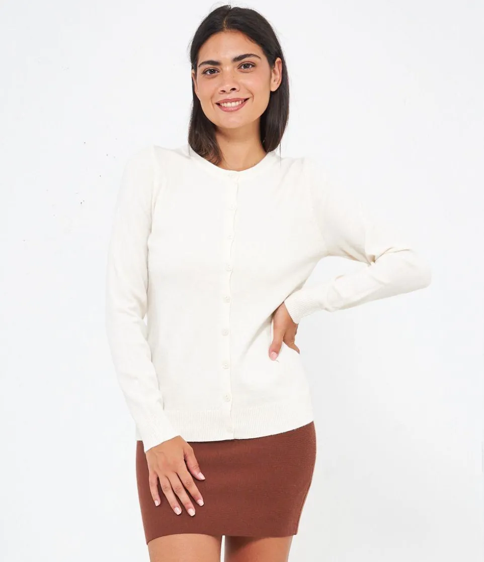 Cardigan scollo tondo