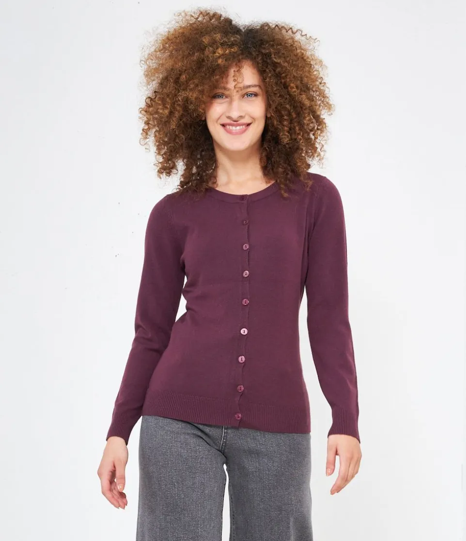 Cardigan scollo tondo