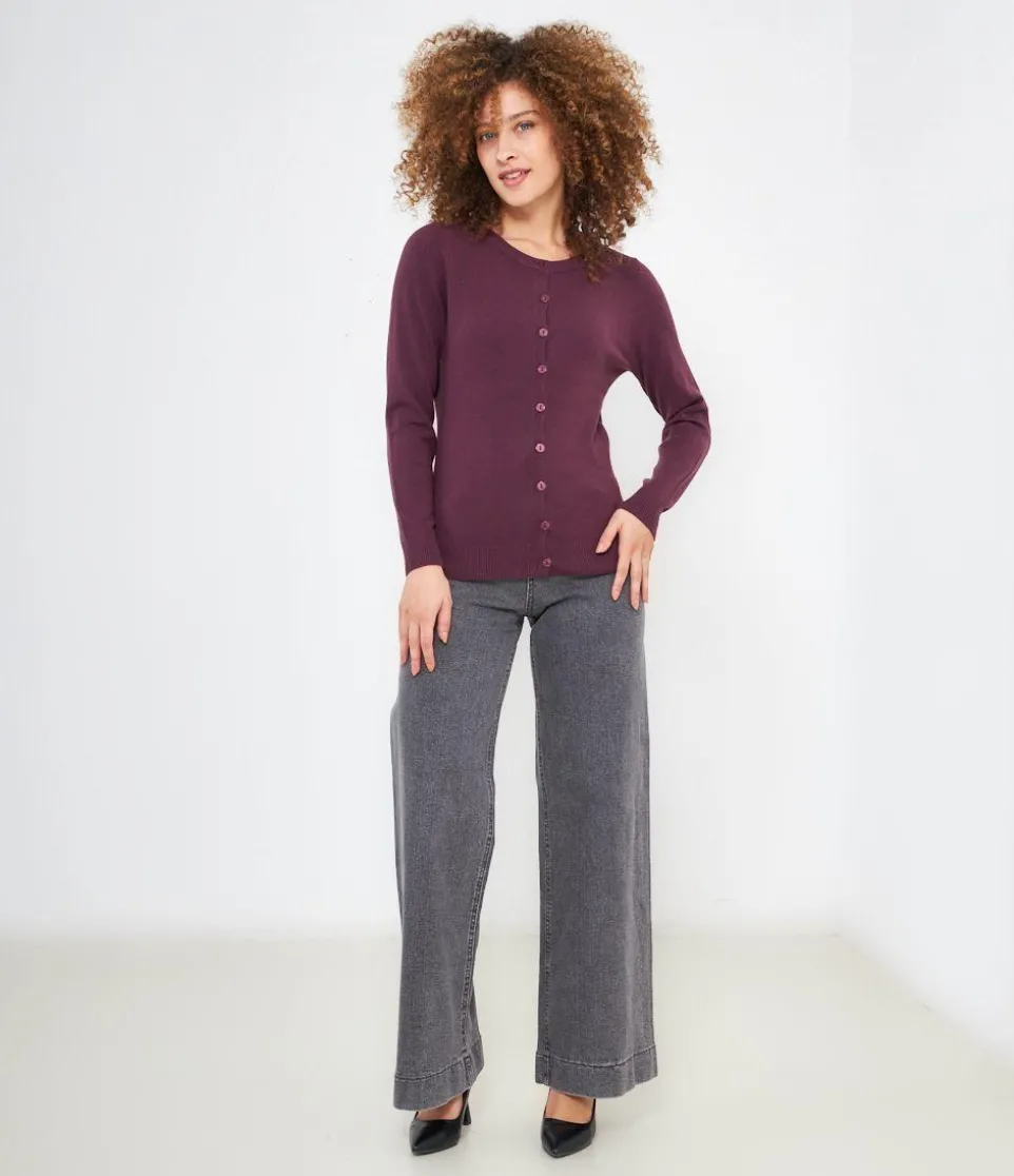 Cardigan scollo tondo