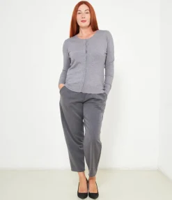 Cardigan scollo tondo