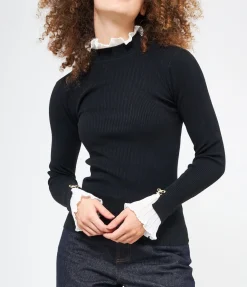 Maglia con camicia plissè