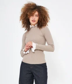 Maglia con camicia plissè