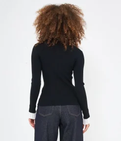 Maglia con camicia plissè