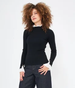 Maglia con camicia plissè