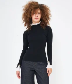 Maglia con camicia plissè