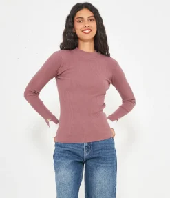 Maglia con camicia plissè