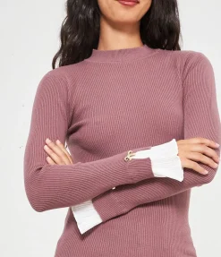 Maglia con camicia plissè