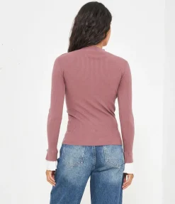 Maglia con camicia plissè