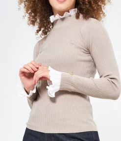 Maglia con camicia plissè