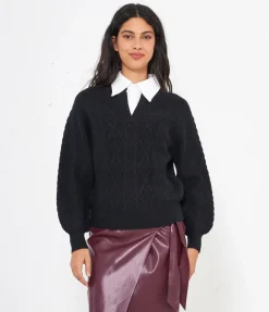 Maglia con collo camicia