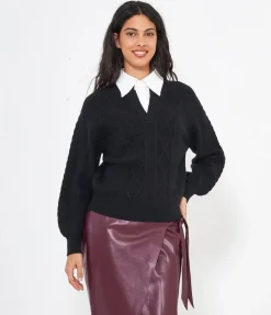 Maglia con collo camicia
