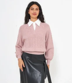 Maglia con collo camicia