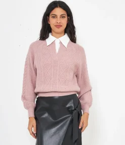 Maglia con collo camicia