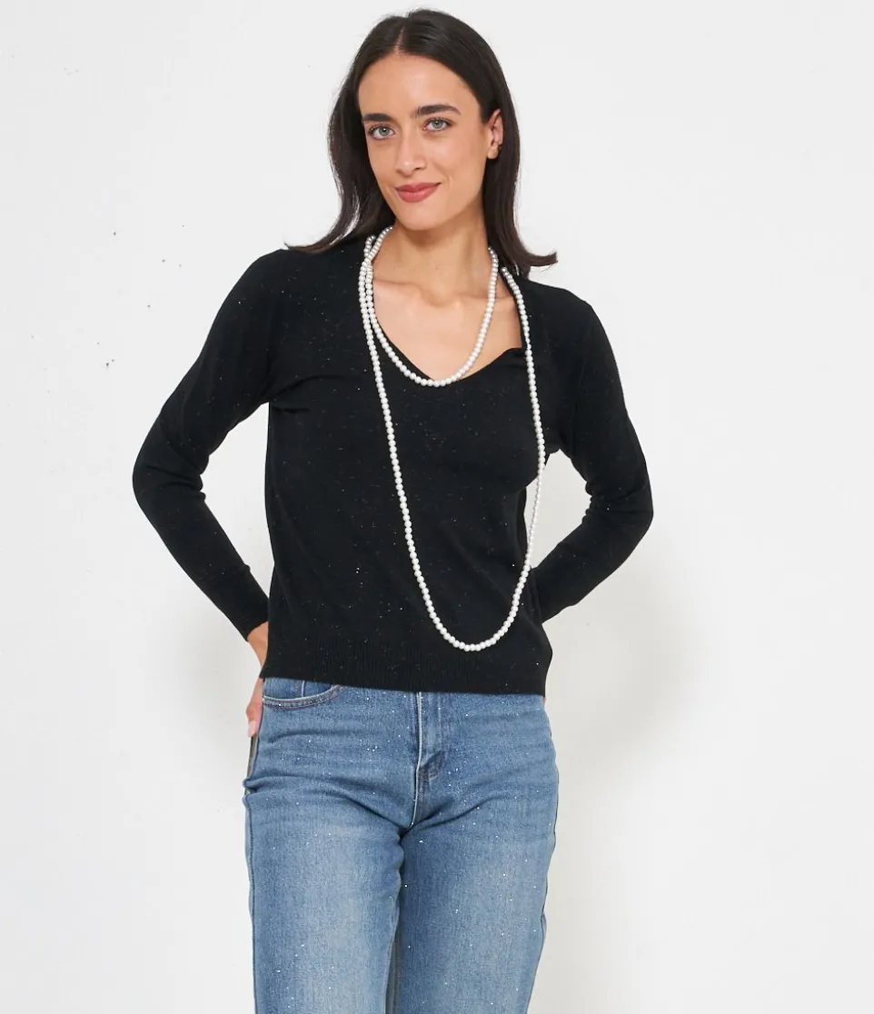 Maglia con perle