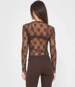 Maglia in microrete ricamata
