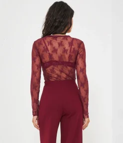 Maglia in microrete ricamata