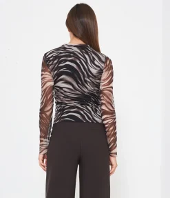 Maglia in tulle stampato