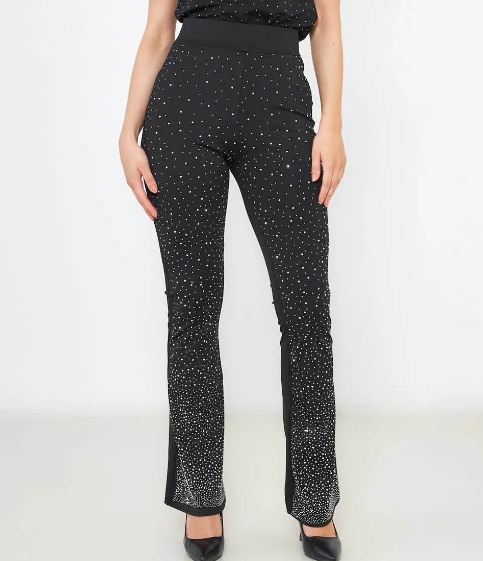 Pantaloni con strass